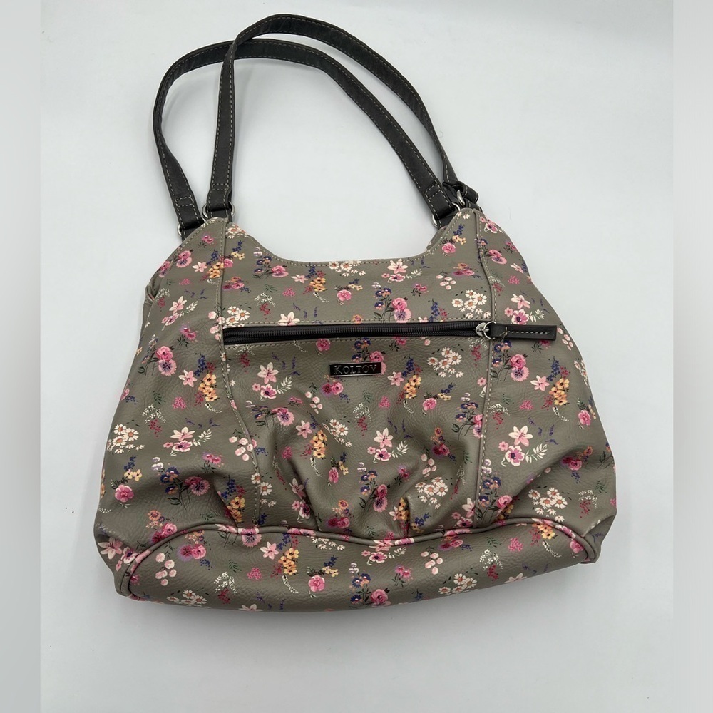 Koltov Floral Grey Faux Leather Shoulder Bag Strap